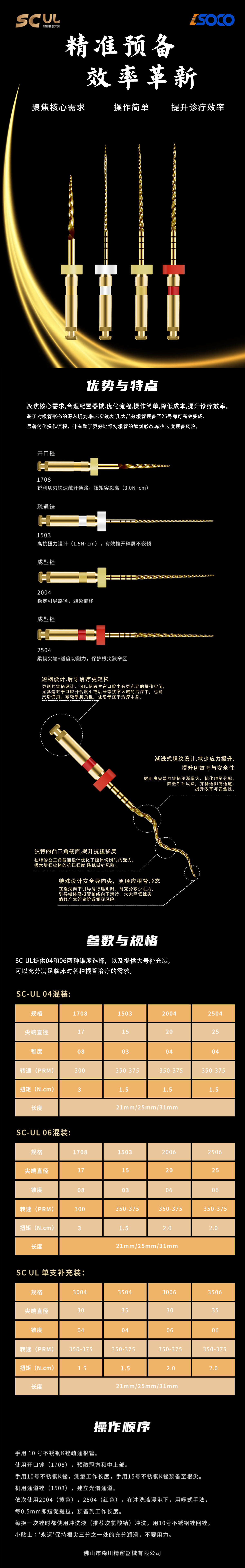 精准预备-效率革新|SC UL镍钛锉 - SC镍钛锉 - 1